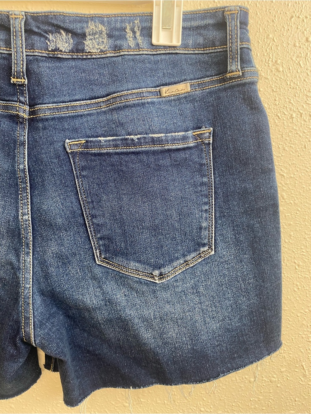 KanCan Dark Blue Distressed Denim Cutoff Shorts NWT - Picture 4 of 10